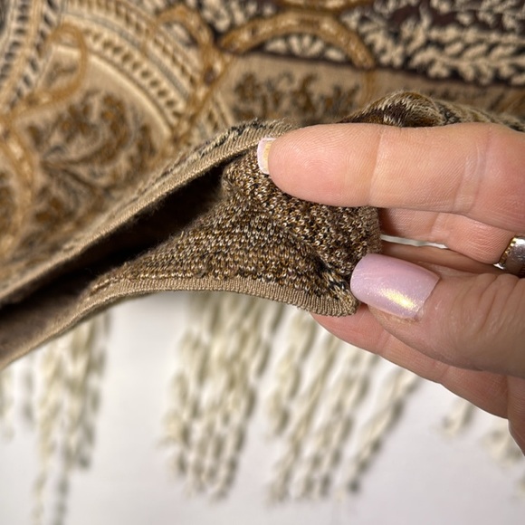 Peruvian Connection Peruvian Pima Cotton Knit Pencil Skirt in Brown and Cream XS - Picture 8 of 9